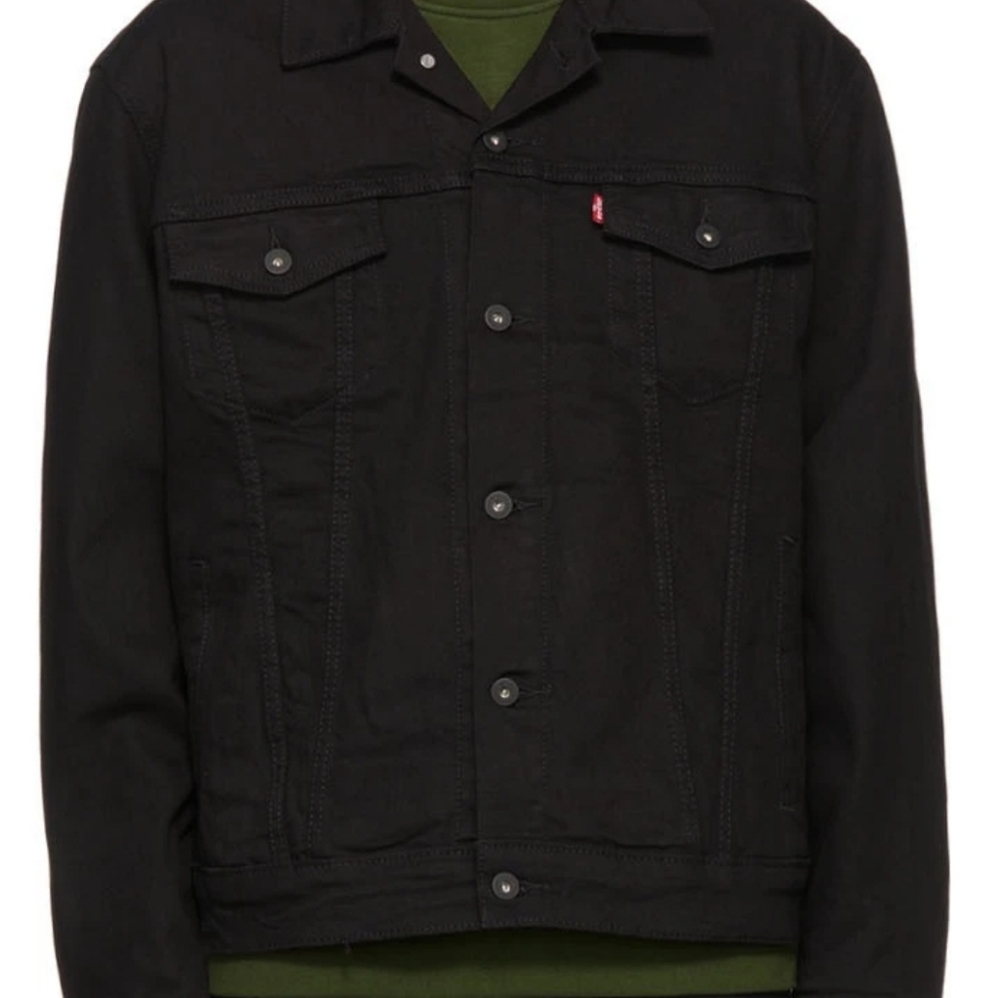 Men's black levis denim trucker jacket